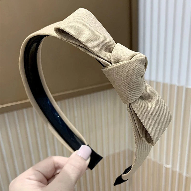 Headbands for Women Top Knot Wide Cloth Knotted Fabric Hair Hoop Coffee Beige Black Simple Hair Band Women Hair Accessories