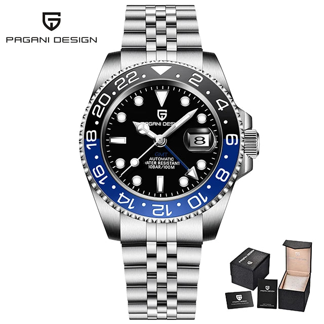 New GMT Watch PAGANI DESIGN 40mm Men Wristwatch Classic Luxury Mechanical Watches Top Brand 100M Waterproof Watches for Man 2026