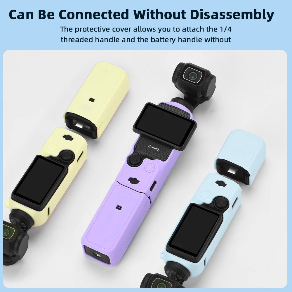 Case for DJI OSMO Pocket 4 3 Silicone Protective Cover Anti-Scratch Lens Cap Protector for Pocket4 Case Camera Shell Accessories