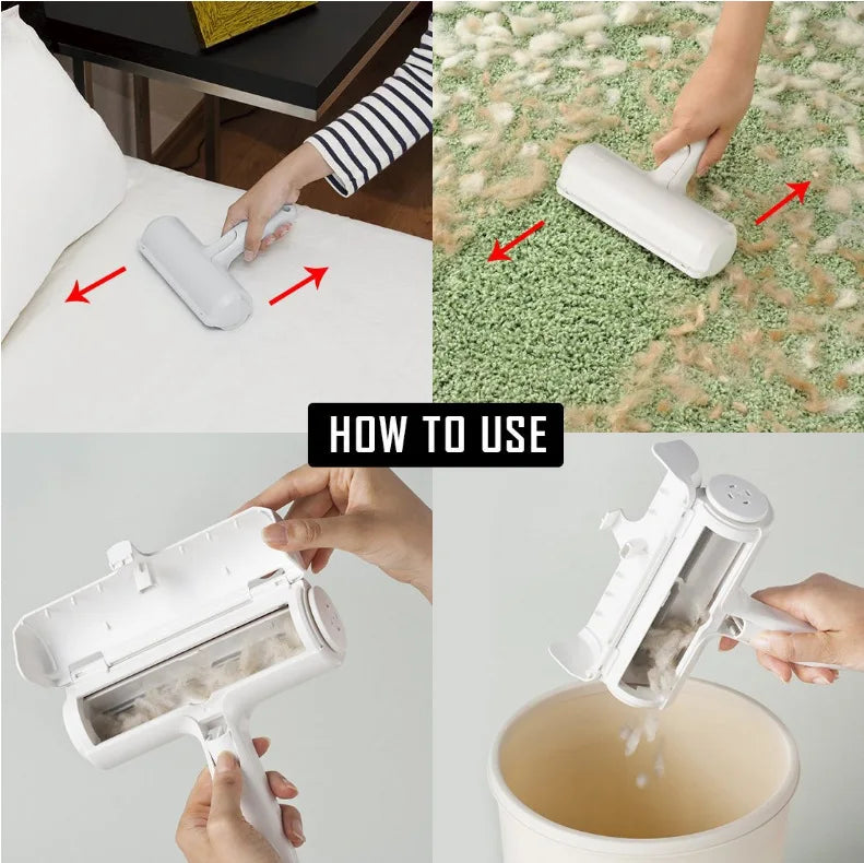 Pet Hair Remover Roller Lint Brush Dog Cat Fur Cleaning Tool for Home Furniture Sofa Clothes GWFD07