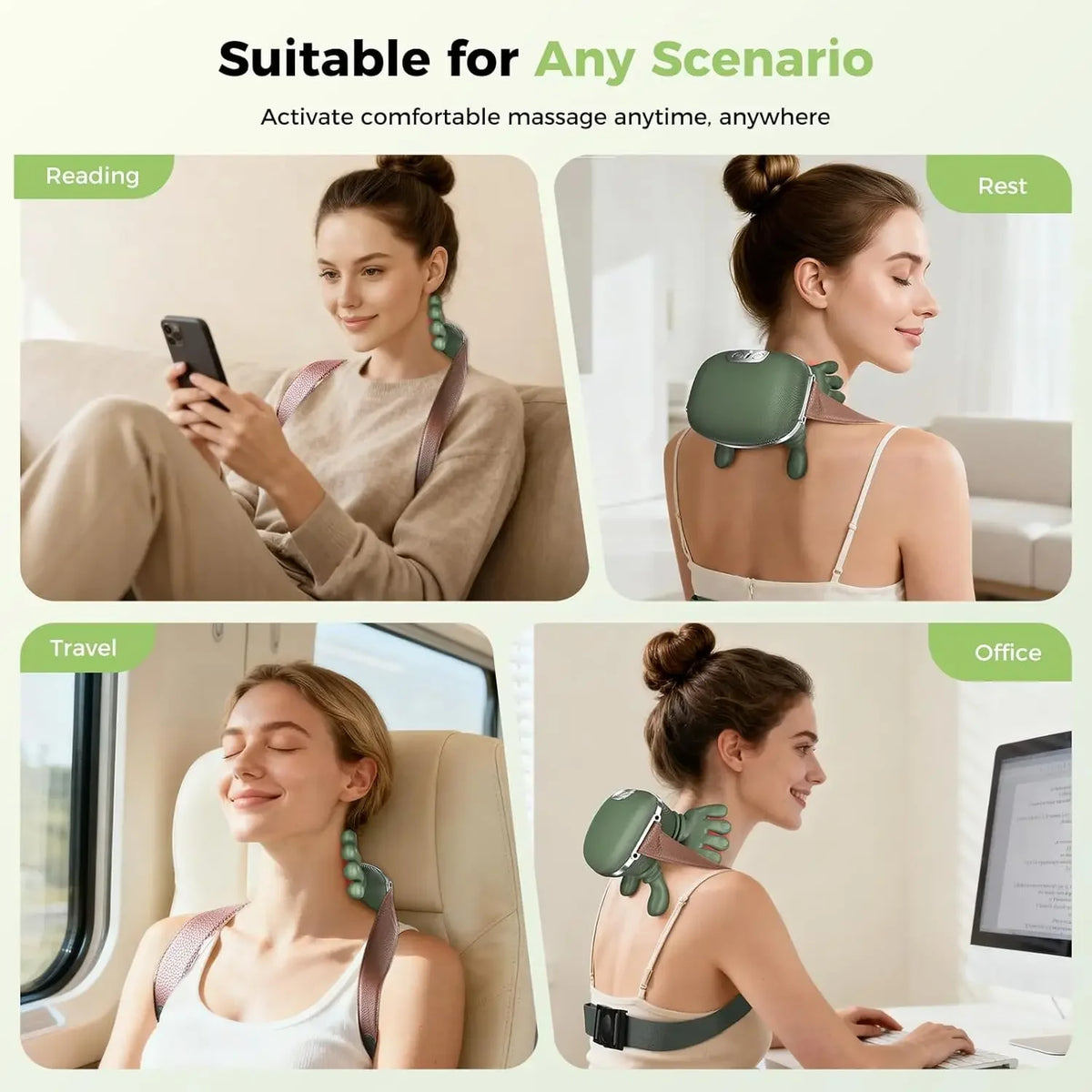 Neck Shoulder Massager Finger Pressure Shiatsu Neck Back and Shoulder Massager Electric Kneading Neck Deep Massage Muscle Relax