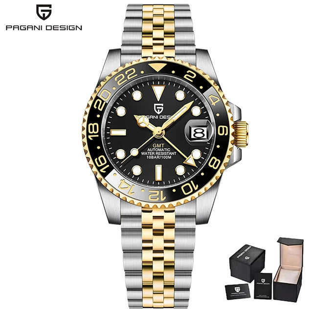 New GMT Watch PAGANI DESIGN 40mm Men Wristwatch Classic Luxury Mechanical Watches Top Brand 100M Waterproof Watches for Man 2026