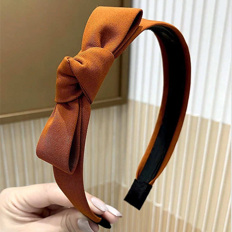 Headbands for Women Top Knot Wide Cloth Knotted Fabric Hair Hoop Coffee Beige Black Simple Hair Band Women Hair Accessories