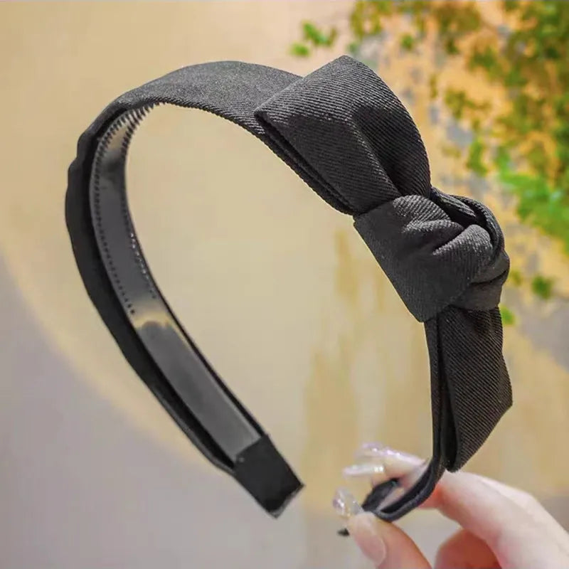 Headbands for Women Top Knot Wide Cloth Knotted Fabric Hair Hoop Coffee Beige Black Simple Hair Band Women Hair Accessories