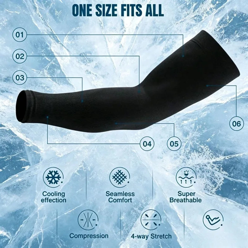 3Pairs Fashion Sun Ice Silk Sleeves Unisex Summer Sun Protection Arm Sleeves Suitable for Outdoor Riding, Driving, Fishing