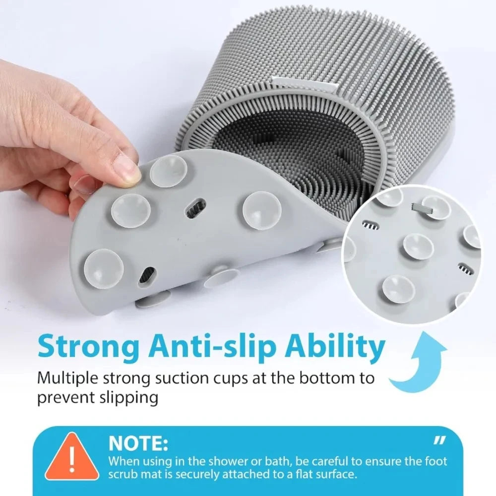 Shower Foot Scrubber Silicone Foot Brush Cleaner Non Slip Suction Cups Clean Exfoliate and Massage Feet No Bend Bathing Tools