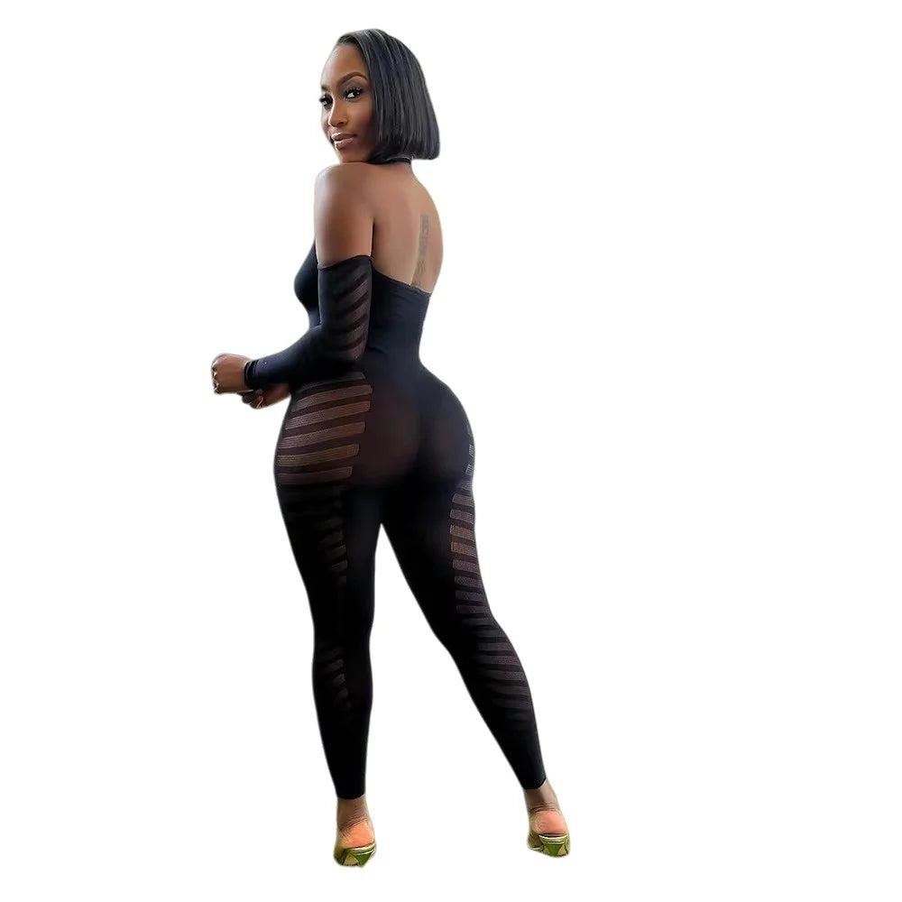 Womens Fishnet Bodystocking Plus Size Crotchless Bodysuit Sexy Tights Soft Nightwear Lingerie