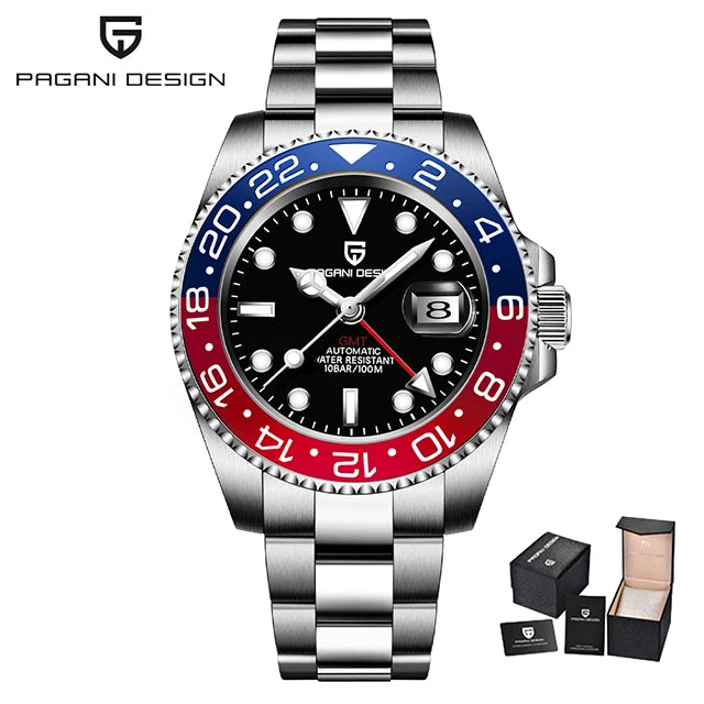 New GMT Watch PAGANI DESIGN 40mm Men Wristwatch Classic Luxury Mechanical Watches Top Brand 100M Waterproof Watches for Man 2026