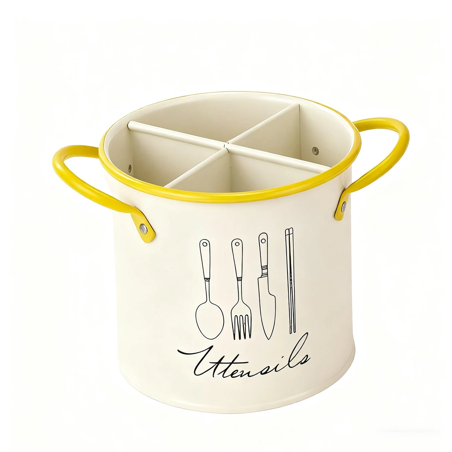 Vintage-Style Cutlery Storage Bucket (Knives & Forks), Chopstick & Utensil Draining Container, Kitchen Supplies Bucket