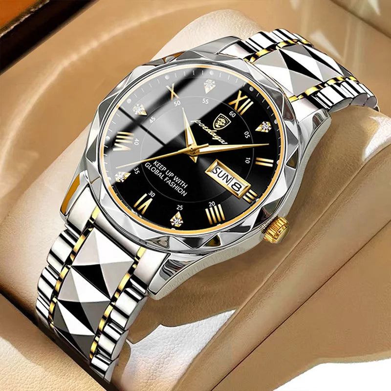 POEDAGAR Watch For Men Top Luxury Quartz Business Stainless Steel Waterproof Night Light Dating Male Watches Reloj Hombre