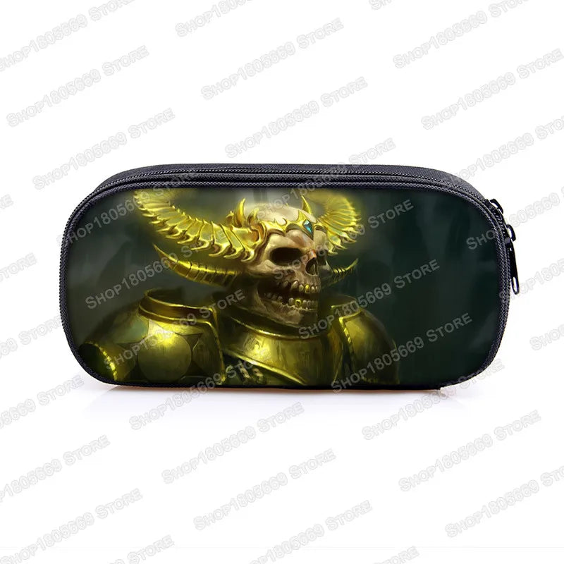 Cool Death Skull Cosmetic Cases Pencil Holder Kids Bag Boys Azrael Grim Reaper Pencil Box School Cases Children Makeup Bags