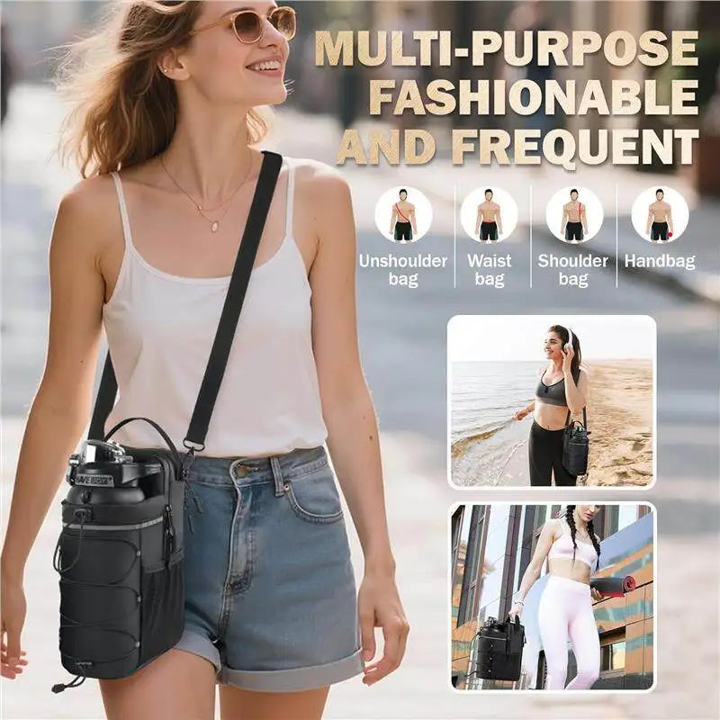 Magnetic Gym Bag Large Capacity Magnetic Carrier Bag With Phone Pocket Portable Gym Water Bottle Pouch Gym Accessories Storage