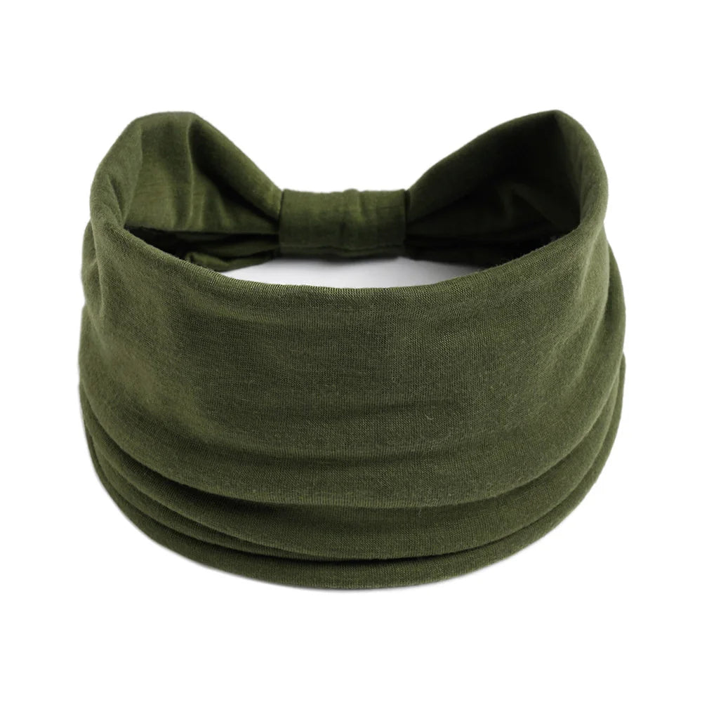 Wide Headbands for Women Stylish Head Wraps Boho Hairbands Sport Yoga Turban Cotton Non-Slip Bandana Hair Accessories