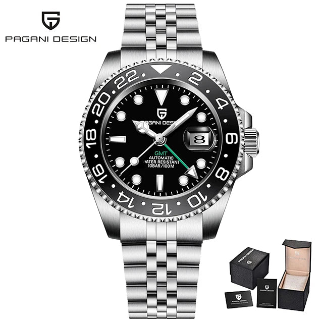 New GMT Watch PAGANI DESIGN 40mm Men Wristwatch Classic Luxury Mechanical Watches Top Brand 100M Waterproof Watches for Man 2026
