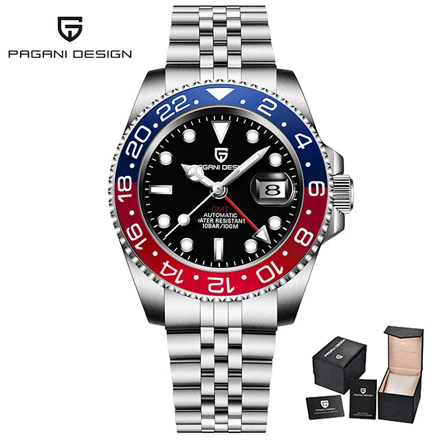 New GMT Watch PAGANI DESIGN 40mm Men Wristwatch Classic Luxury Mechanical Watches Top Brand 100M Waterproof Watches for Man 2026
